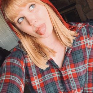 Plaid shirt with attached hoodie